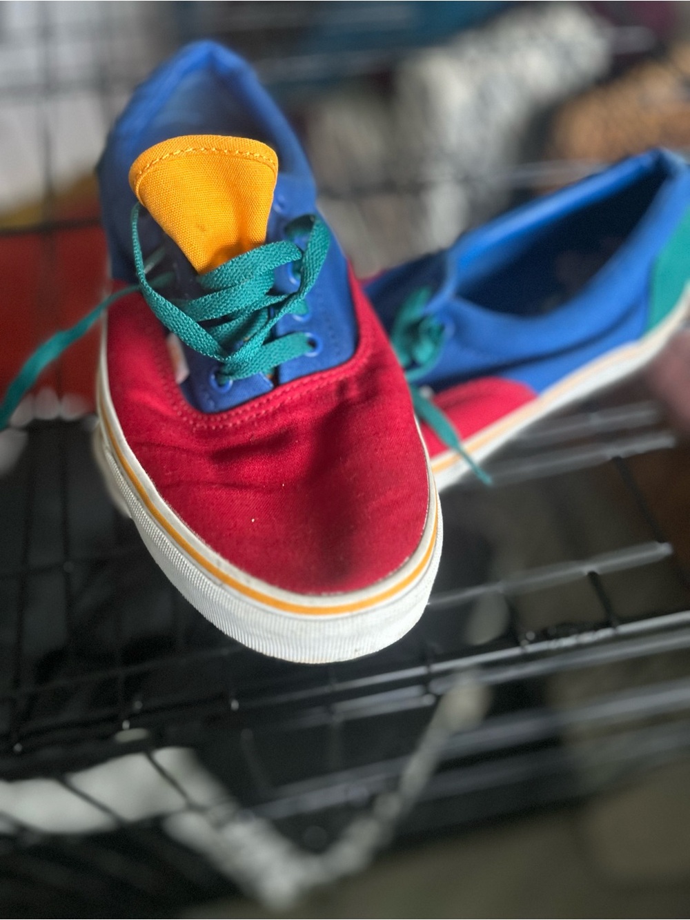 Vans Kids Colorblock Sneakers - Red, Blue, Yellow & Teal